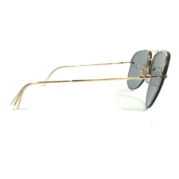 Vintage Aviators Sunglasses Gold Wire Frames with Blue Lenses Oversize Italy - Picture 3 of 8